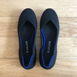 Rothy's The Flat in Black Solid WORN ONCE